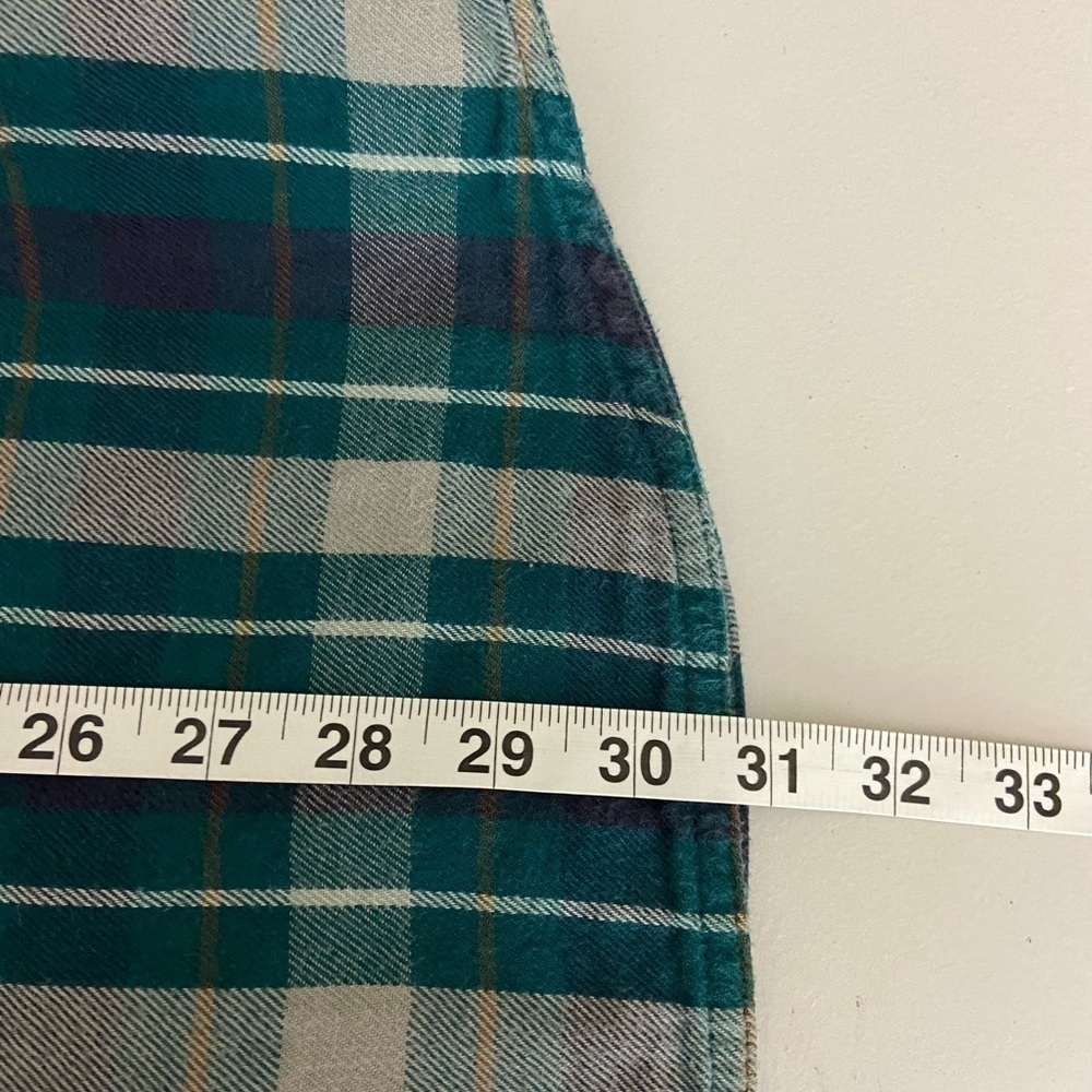 Toad&Co Dually Plaid Flannel Shirt Organic Cotton Size XL Double Layer Green - Picture 10 of 13